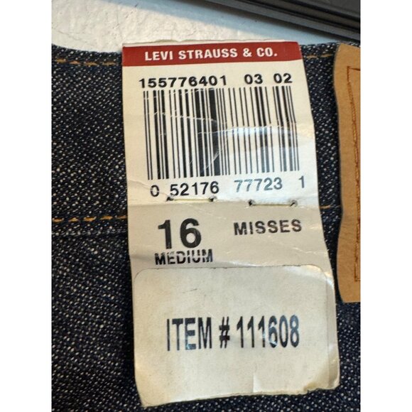 Levis 577 Misses Loose Fit Straight Leg Jeans Size 16 Medium Dark Wash New - Picture 6 of 6